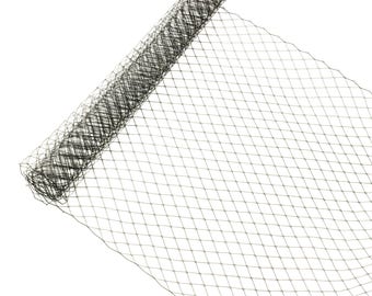1 Yard x 10" Black Russian Millinery Birdcage Veil Netting - Available in 19 Colors