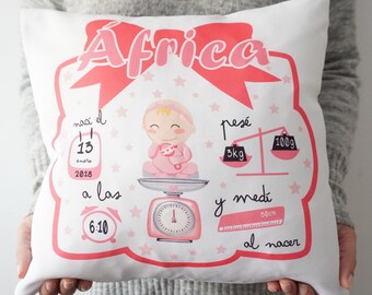 Personalized pad with baby's birth name and data