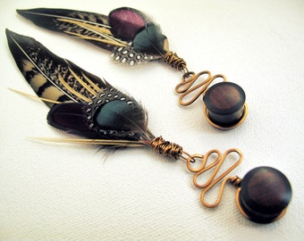 Dangle Plugs - Feather Gauges - Wood Plugs and Tunnels - Ear Plugs - 00 Gauge Plugs - 9/16 Plugs - 5/8 Plugs - 1/2 Inch Plugs - 0 Plugs - 2g