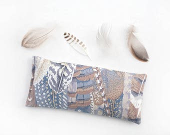 Lavender Eye Pillow, Feathers, Yoga Prop, Eye Pillow, Spa Gift, Sleep Aid, Organic flax pillow, Relaxation, Savasana, Meditation