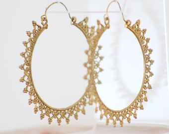 Large Brass Kashmiri Earrings