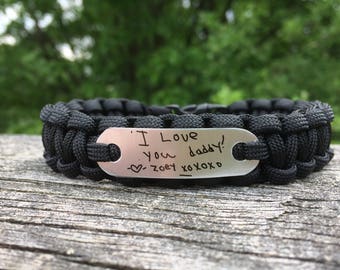 Custom handwriting bracelet for Dad | Personalized Fathers day gift from wife or kids | Jewelry gift from daughter or son | Husband birthday