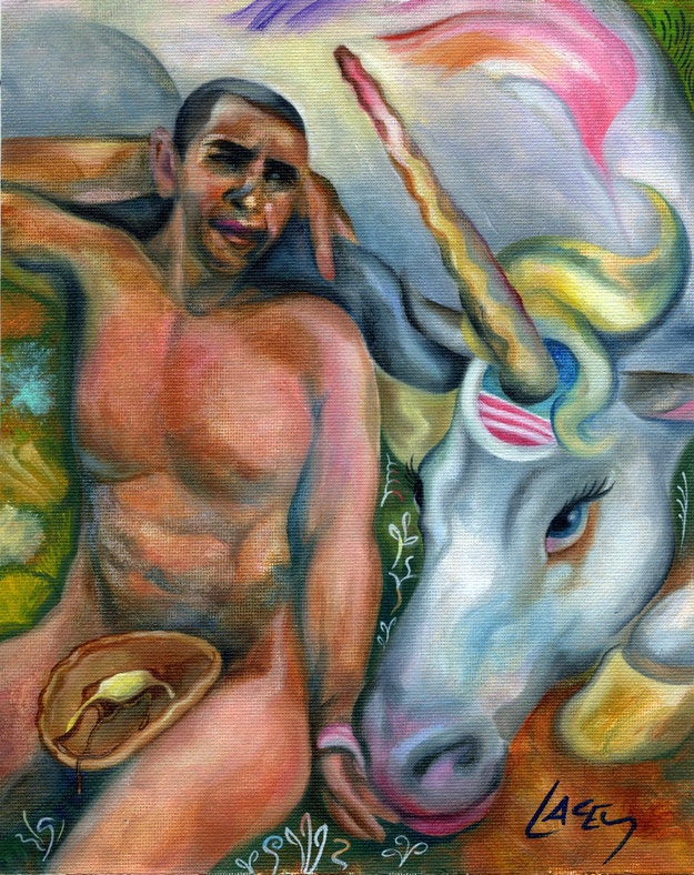Image result for OBama Unicorn Painting