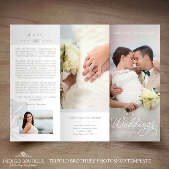 Wedding Photography Trifold Brochure Template Client Welcome