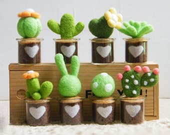 Cute Little Wool Plants Needle Felting DIY Kit