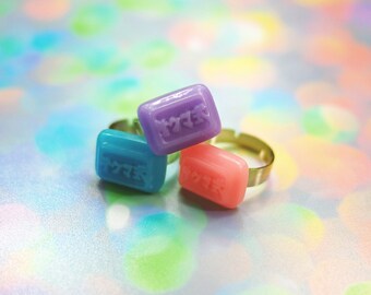 Kawaii Candy Ring, Fairy Kei Ring Pastel Statement Ring Kawaii Resin Jewelry, Pastel Goth Clothing Kawaii Jewelry Japanese Candy Kawaii Ring