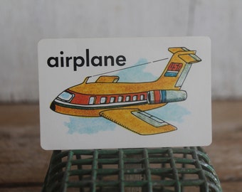 Vintage 1970s Flash Card // Airplane