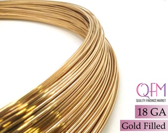 1 meter (3.28 feet) yellow gold filled wire half hard or soft, Thickness 18 GA (1mm) - also available in bulk (spools) - wire 18 Gauge