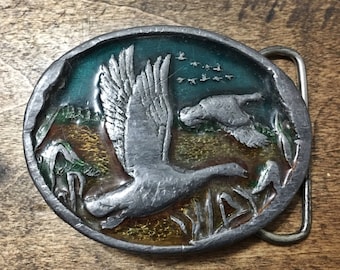 1985 C+J Flying Geese Belt Buckle (Made in the U.S.A.)