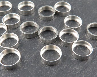 Sterling Silver Round Tube Bezel Setting for Cabochon 6mm