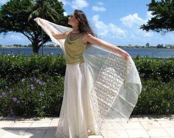 Indian Bridal Set / Wedding outfit / Bridal Skirt Shawl Veil / Indian Skirt and Shawl / fits S-M