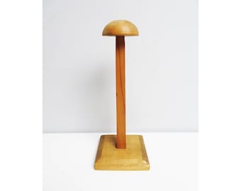 Vintage Wood Hat Stand, hat display stand Millinery accessory, Wig Stand, french display stand hat holder Height 9.8 in / 25 cm