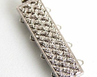 CLSP38SP Elegant Elements Silver Rhodium Finish 4 Strand Clasp