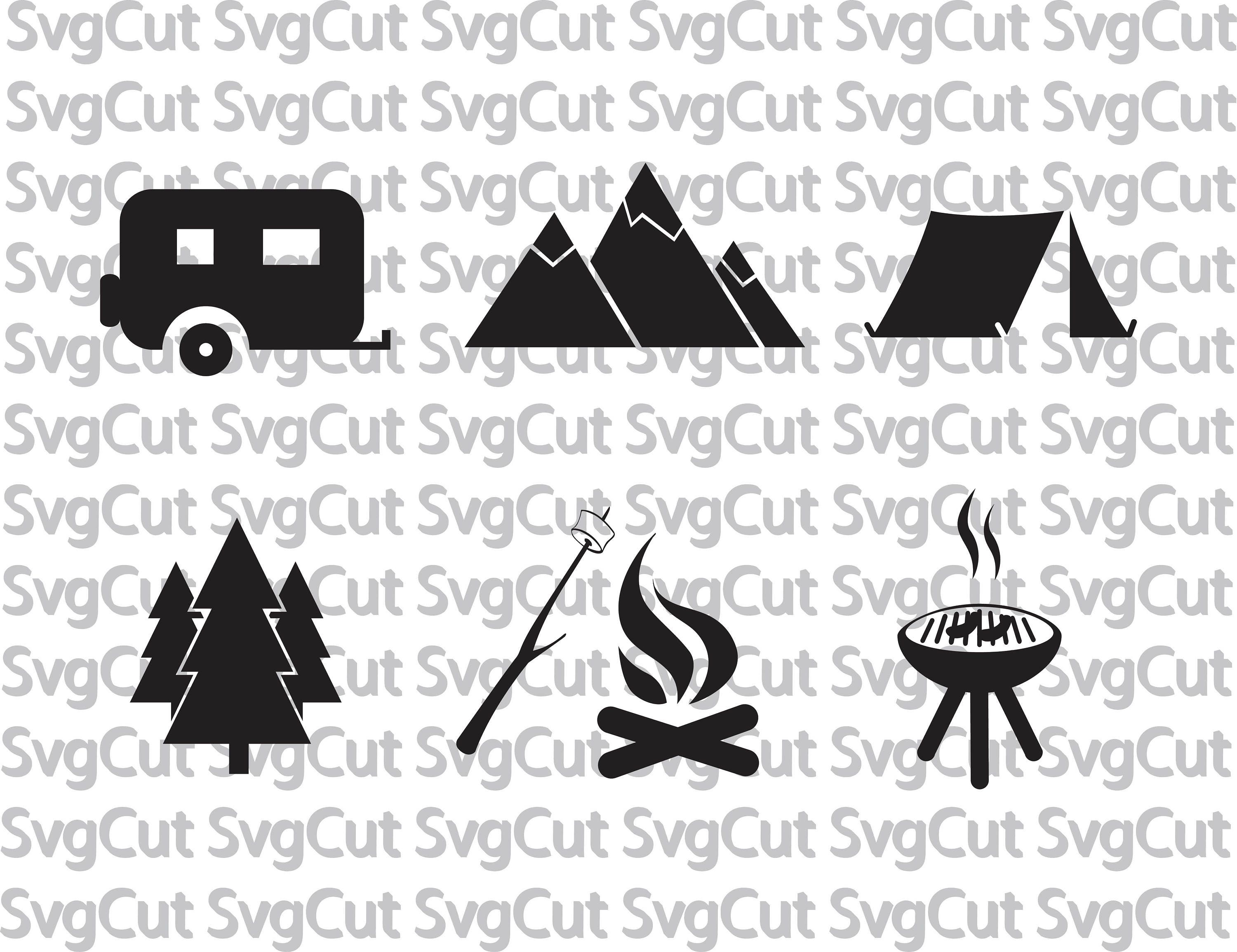 Camping SVG files Camper Camping file Tent Mountains
