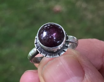 Garnet Ring, Size 5, Sterling Silver, January Birthstone
