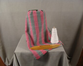 Handwoven Dishtowel, Red, Green and White