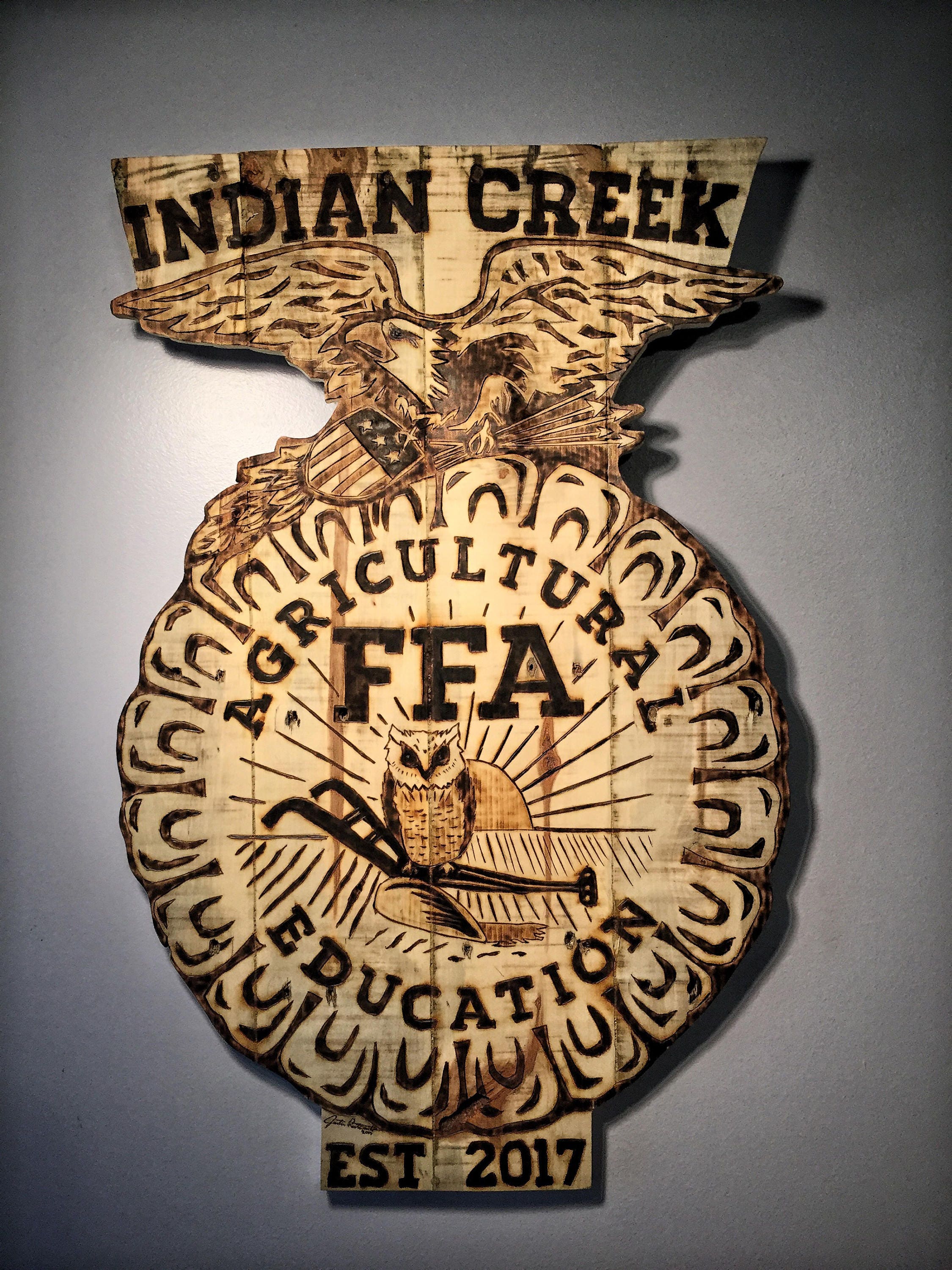  FFA  Emblem Wood Burned Pallet Sign 