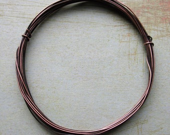 24 gauge Antiqued Copper Dead Soft Round Wire - 10 feet