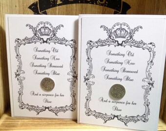Silver Sixpence for her shoe Card