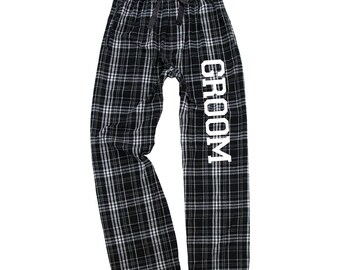Groom Pajama Pants, Groom Flannel Pants, Groom Gift from Bride, Gift for the Groom, Flannel Groom pjs, Groom Gift Idea, wedding gift ideas