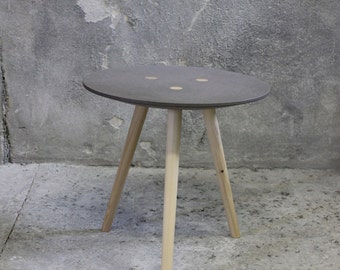 Large Ida-side table, shelf table, stool-MDF grey/FIR