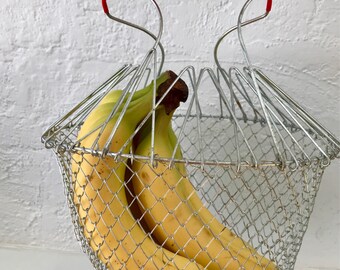 Vintage Collapsible Wire Market Basket