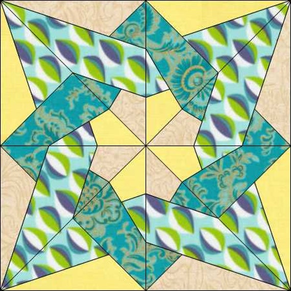 Tangled Star Block Pattern Star Block Instant Download