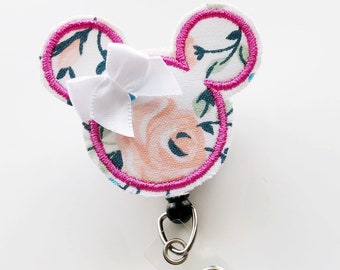 Name Badge, Name Badge Holder, Badge Clip, Badge Reel, Nurse Badge Reel, Nursing Badge Reel, Nurse Gift, Pediatric Nurse Gift, Minnie Mouse
