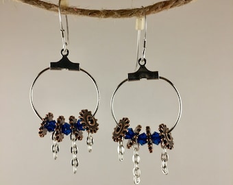 Steampunk Hoops Sterling