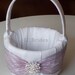 Lavender Rhinestone Brooch Flower Girl Basket