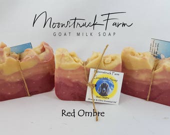 Red Ombre Goat Milk Soap