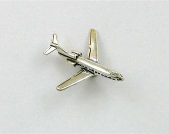 Sterling Silver 3-D Jet Airplane Charm