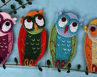 SCREECH OWL- Crochet Pattern (Applique), PDF in English, Deutsch