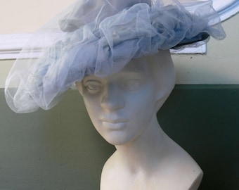 1950s Vintage tulle and organza hat