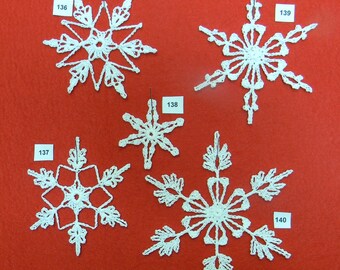 PDF Patterns for 5 Crocheted Snowflakes - set 28