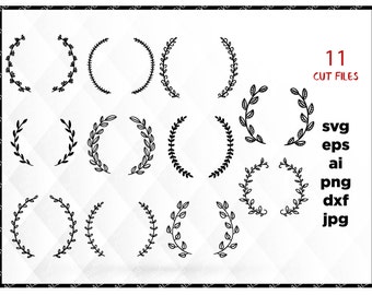 Floral Wreath SVG | Wreath SVG | Wreath Bundle SVG Cutting File | Cutting File | Silhouette | Laurel Wreath svg | Wreath svg, Cricut files