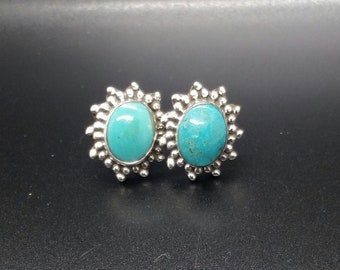 Sterling silver turquoise stud earrings