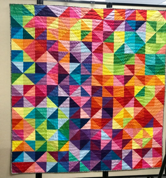 Multi colored HST quilt