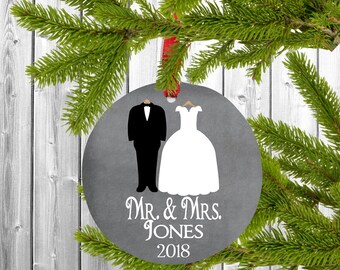First married christmas ornament, First Christmas married ornament, First Christmas ornament married, Mr and Mrs Ornament, Bride and Groom