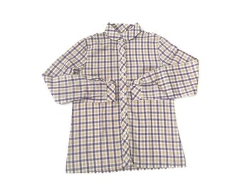 Vintage 70s Plaid Peter Pan Collar Shirt
