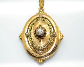 Antique Gold Medallion and diamond