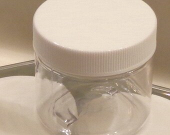 2 oz. PET Jars, Clear - SET of 10 + Lid - Choose Lid Color of White OR Black