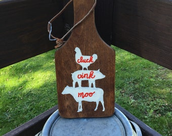 Vintage cutting board sign