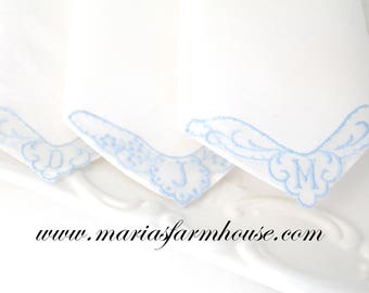 HANDKERCHIEF, Vintage Monogrammed Ladies' Handkerchief, Lace Letter D, Embroidered Design, Bride to Be, Wedding Gift