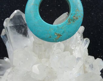 Turquoise Donut Pendant.