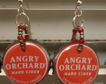 Angry orchard bottle cap earrings