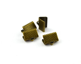 Ribbon ends clip bronze 10mm