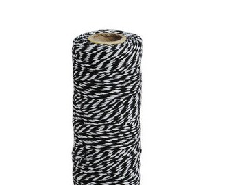 Roll of 90 m thick black twine Baker - two-tone baker's twine, black and white Twine