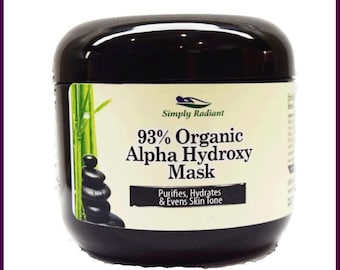 Organic Alpha Hydroxy & Hyaluronic Acid Face Mask - Vegan Skincare Natural Skin Care |Anti-Aging Skin Care