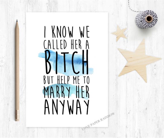 funny best man card, funny groomsman card, will you be my best man, will you be my groomsman, best man card, groomsman card, bitch